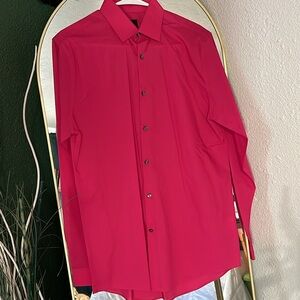 Slim fit Long sleeve fuchsia dress shirt